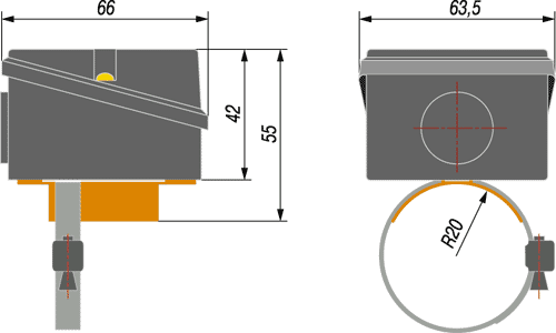 Габаритный чертеж термопреобразователя ОВЕН ДТС3105 Габаритный чертеж термопреобразователя ОВЕН ДТС3105