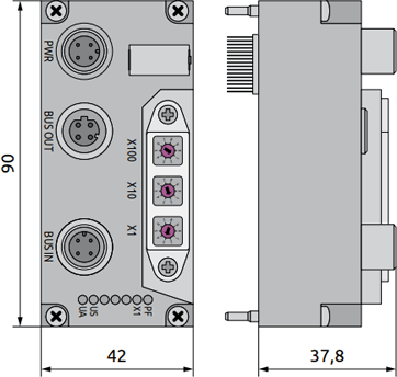 Габаритные размеры VPI-EU-PB