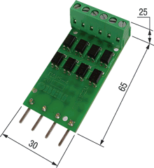 ПДИ5-4. Платы подключения к дискретным входам ОВЕН ПЛК100, ПЛК150, ПЛК154 уровней TTL (0–5 В)